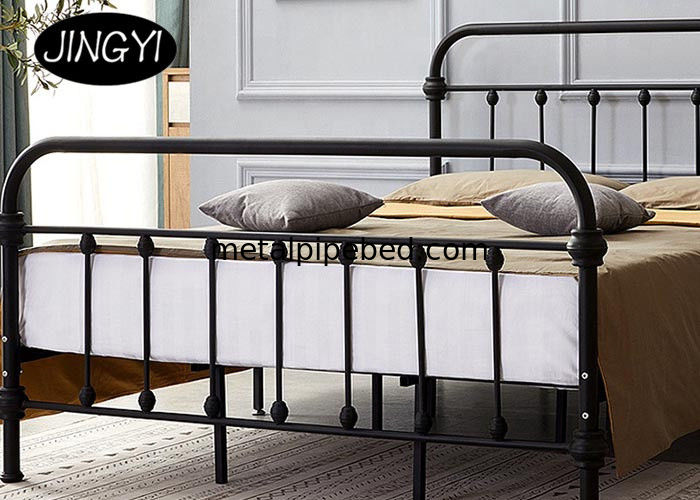 Platform Black Simple Iron Frame ODM Metal Tube Bed Bedroom Furniture Modern