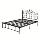 Black Queen Size Metal Pipe Bed Comfortable Tight Stable Without Shaking