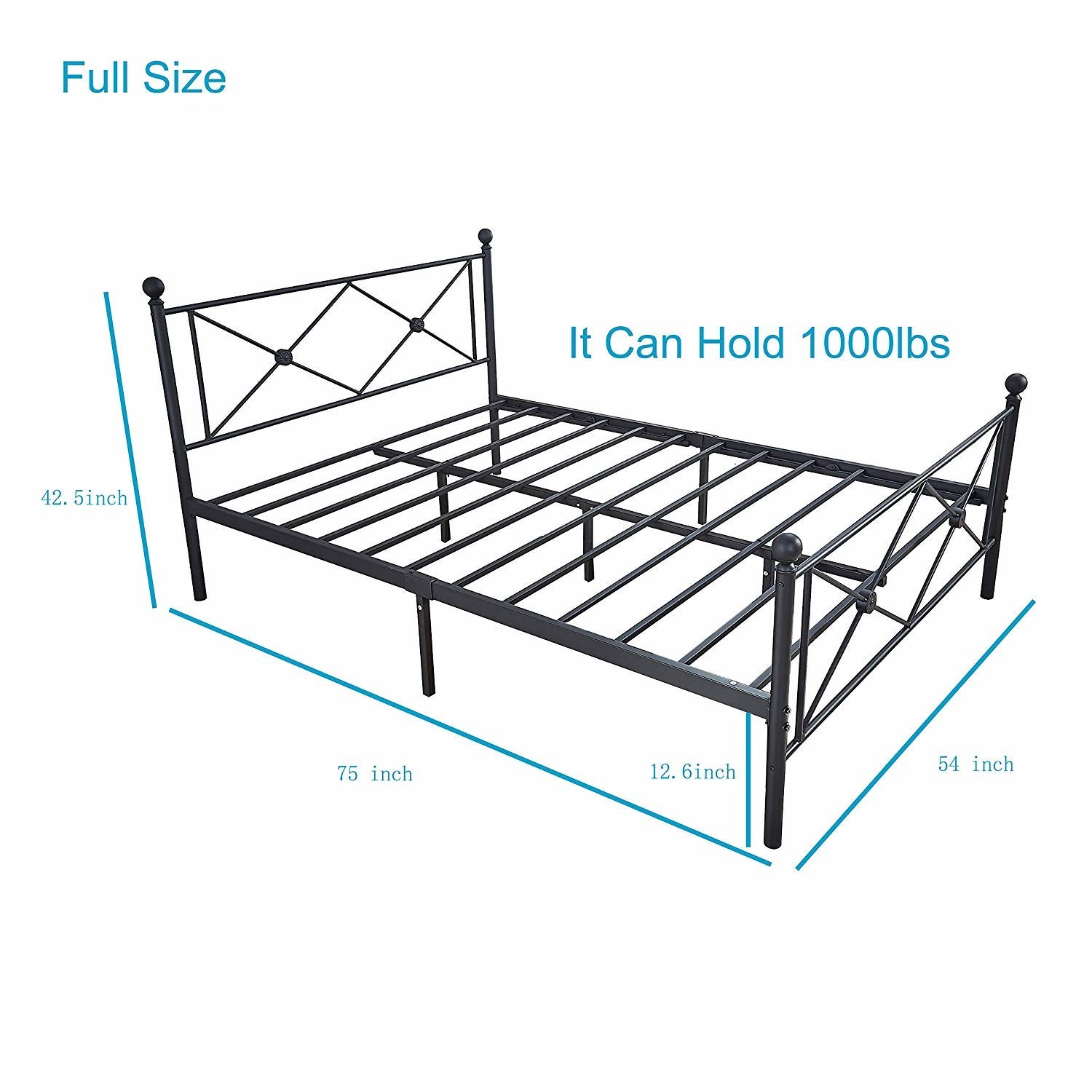 Metal King Size Iron Bed Antique Modern Design For Home Hotel ISO9001